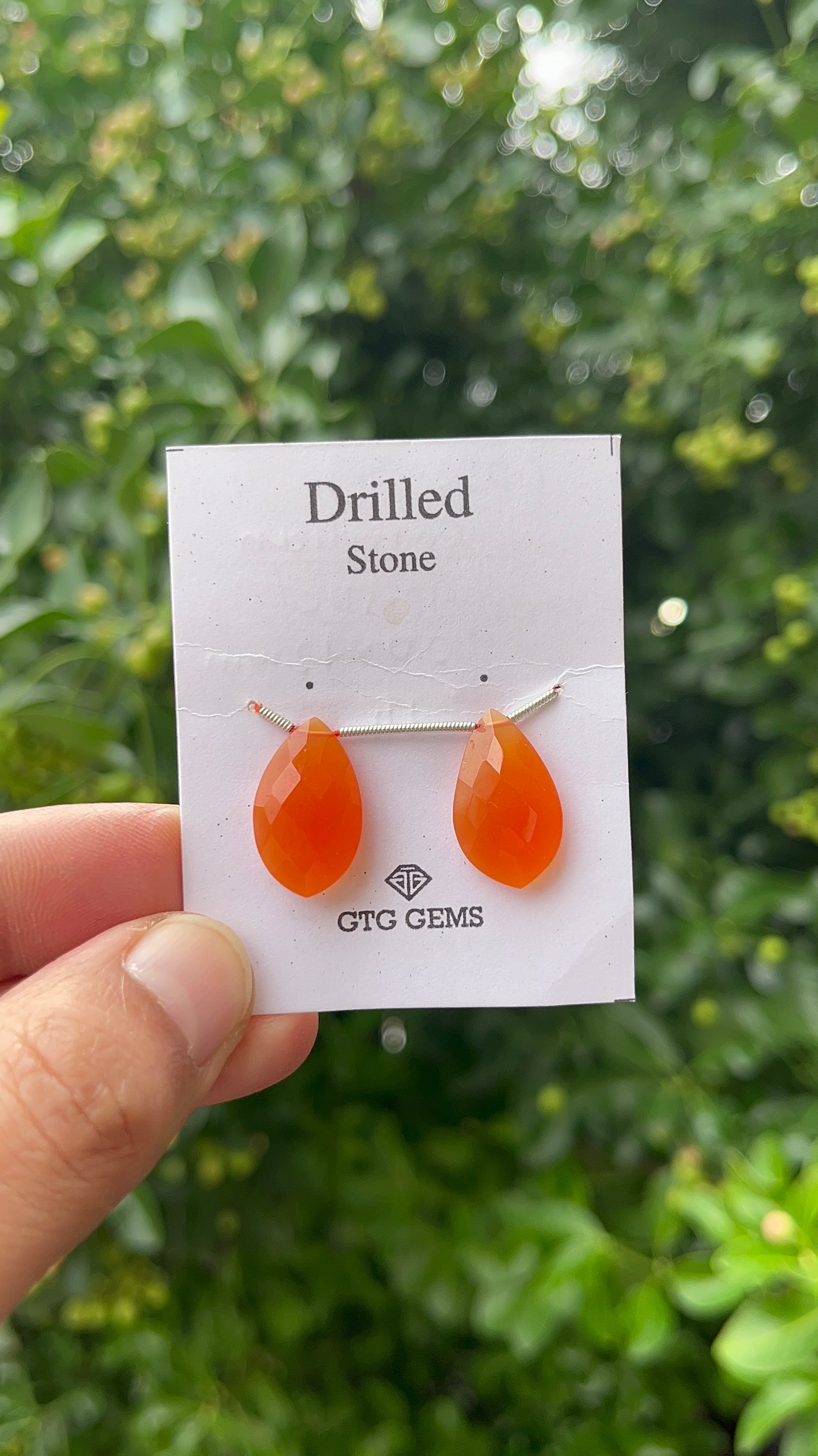 Drilled Faceted Carnelian 20x12mm Approximately 12.50 Carat