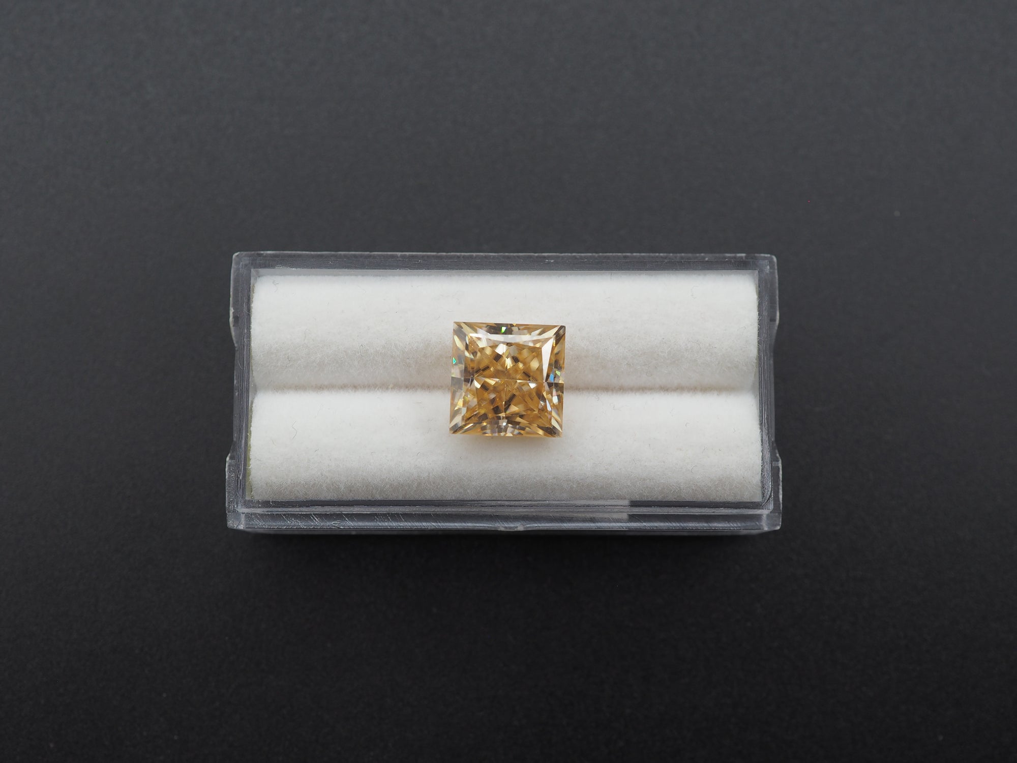 Moissanite Faceted Cushion Square  9.9x9.9 mm Single Piece Approximately 5.74 Carat