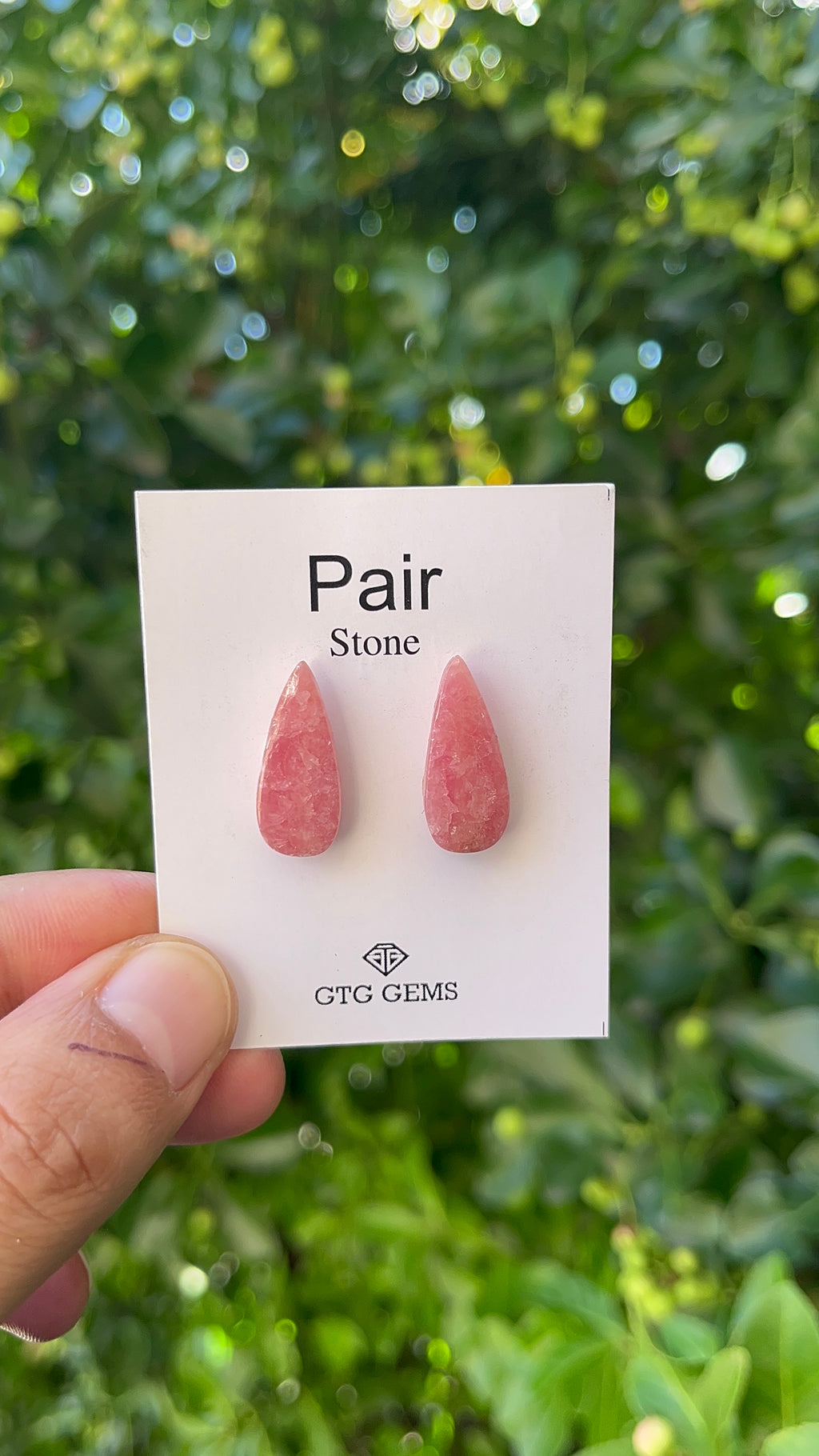 Rhodochrosite 22x9mm Matching Pair Cabochon