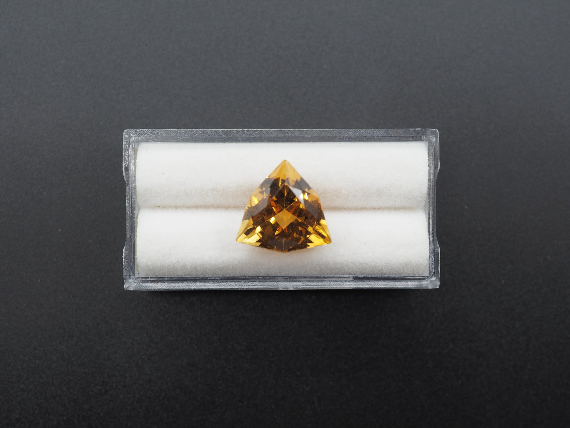 Citrine Trillion Shape Faceted  14.0 x 14.5 x 9.5mm Single Piece Approximately 8.13 Carat (