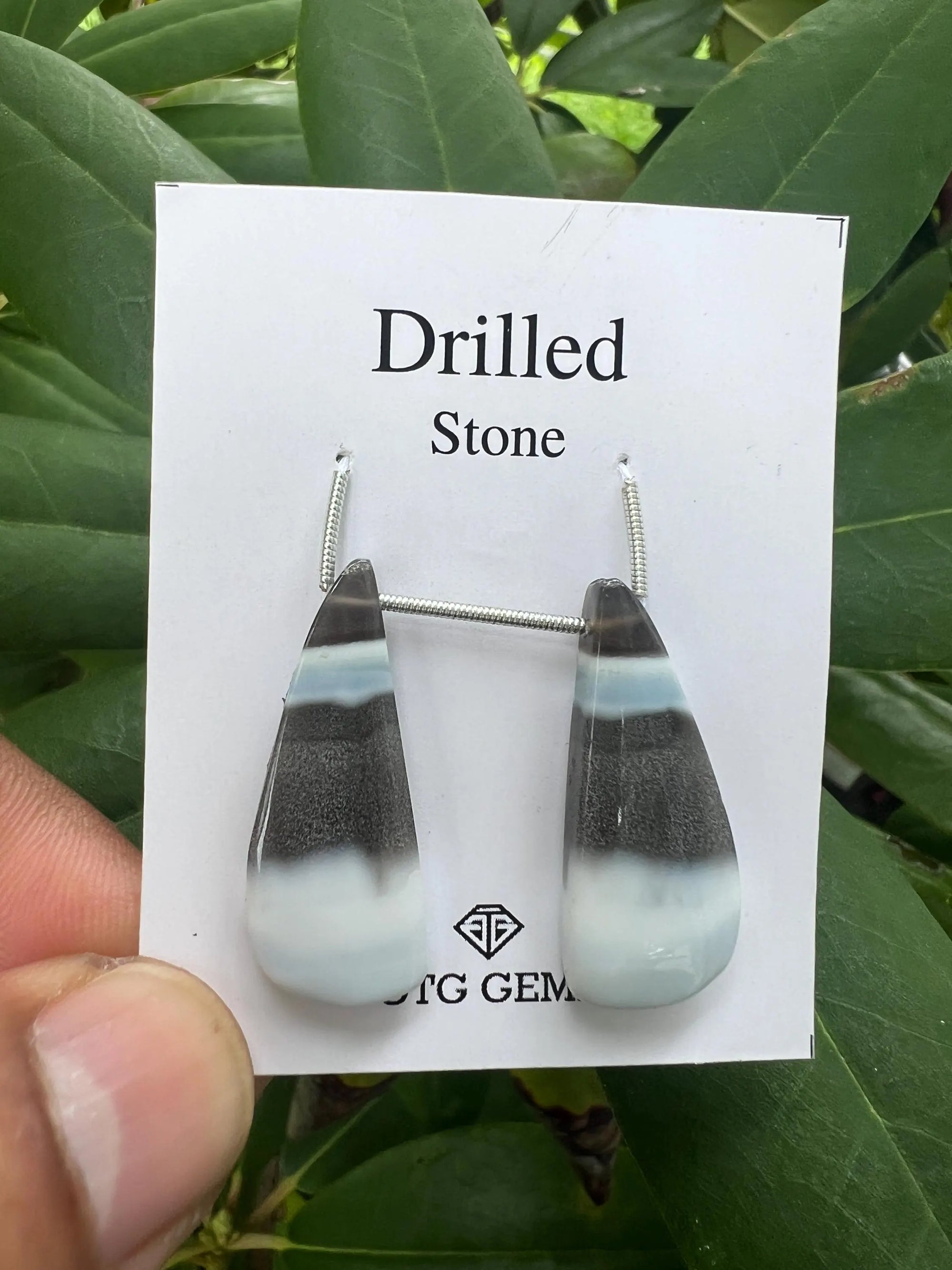 Drilled Blue Opal Cabochon, 31x12mm Approximately  26 Carat (GTG-DOP-7)