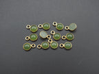 Jade 18K Gold Filled Bezel 5 mm, Single Connector, Jade Charm, 1 Piece