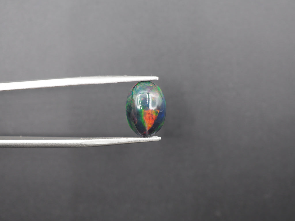 Ethiopian Black Opal Cabochon 12x9 mm Approximately 2.25 Carat (GTG-BOP-43)