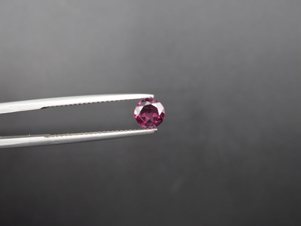 Rhodolite Garnet Faceted Round 5mm Approximately 1.64 Carat, 2 Pieces