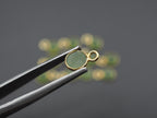 Jade 18K Gold Filled Bezel 5 mm, Single Connector, Jade Charm, 1 Piece