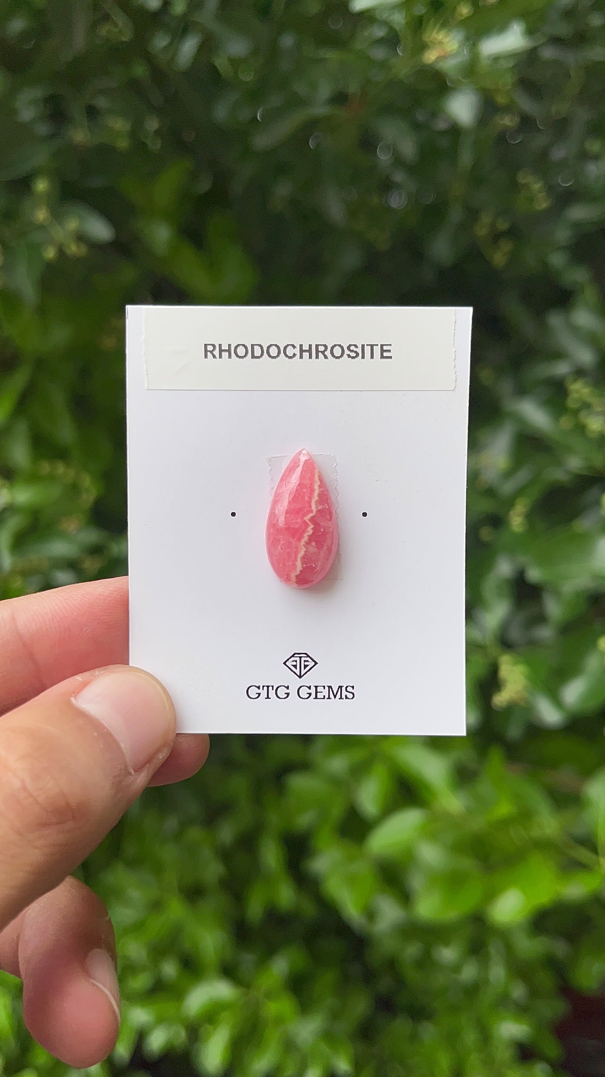 Rhodochrosite Cabochon, Rhodochrosite 21x11 mm, Approximately 13.49 carat (GTG-RCH-77)