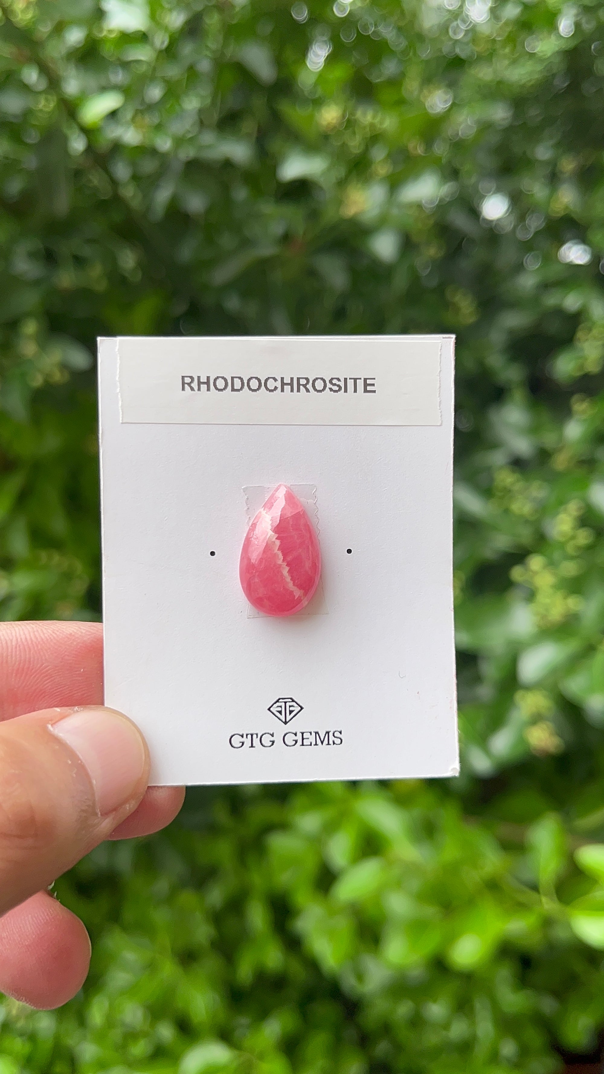 Rhodochrosite Cabochon, Rhodochrosite 19x12 mm, Approximately 12.40 carat (GTG-RCH-73)