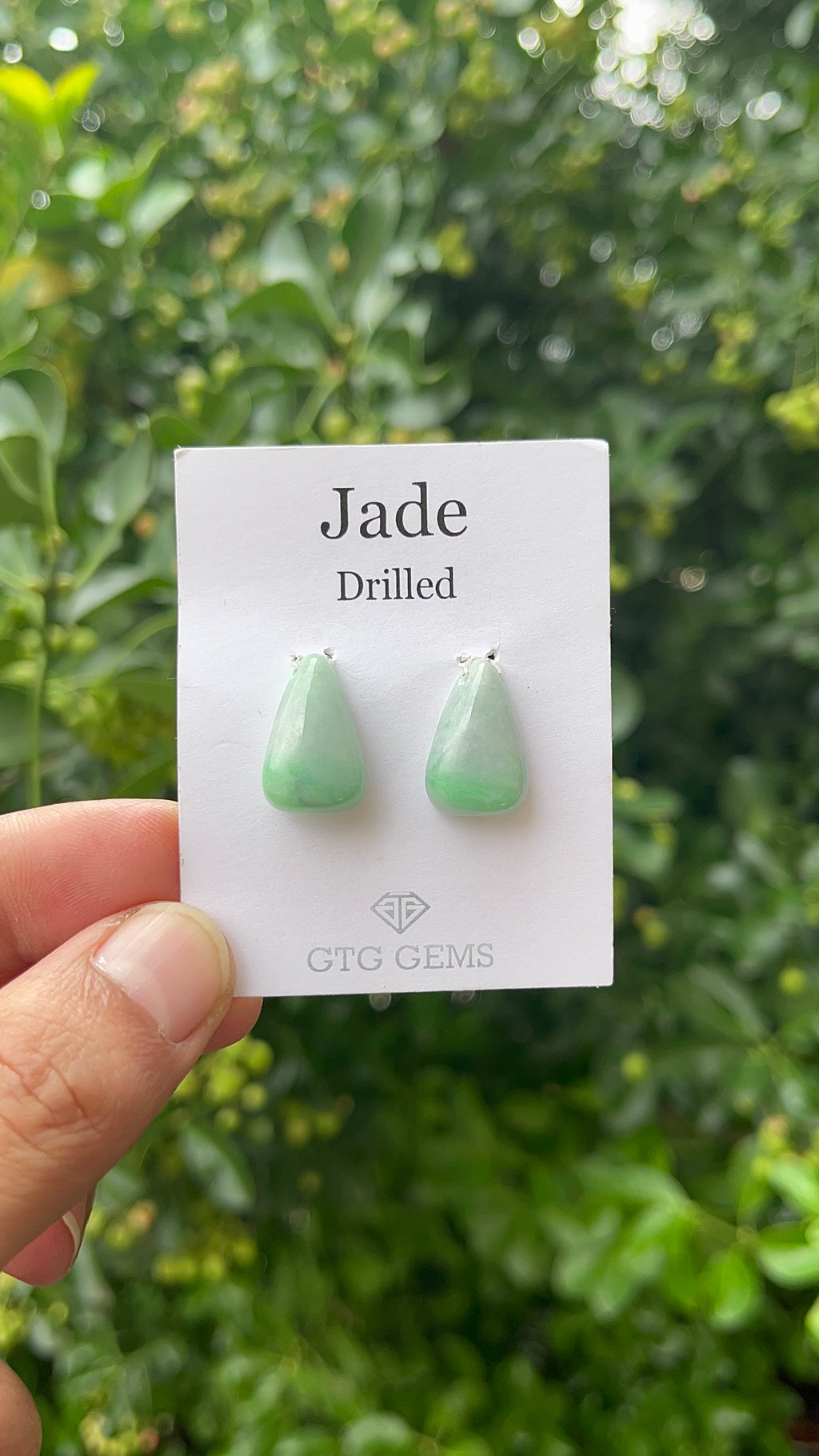 Natural Jade Drilled  Cabochon Fancy Shape 18.5x12mm