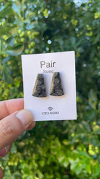 Black Fossil, Cabochon Matching Pair 22x14 mm, Approximately 21.50 carat (GTG-MBF-5)