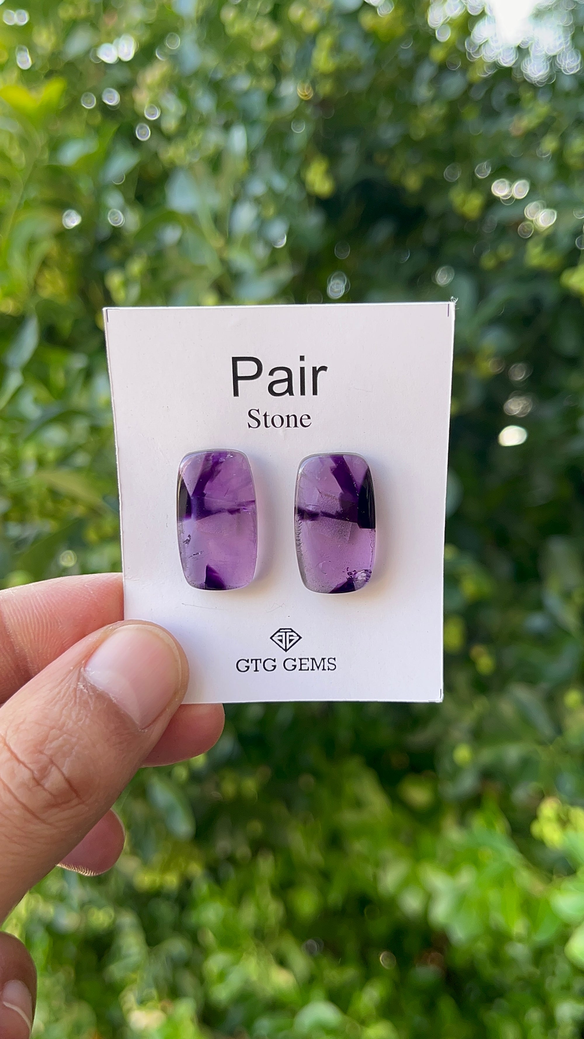 Star Amethyst Matching Pair Cabochon 22x12.5 mm, Approximately 24 Carat (GTG-AM-18)