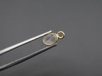Labradorite 18K Gold Filled Bezel 6x4 mm, Single Connector, Labradorite Charm
