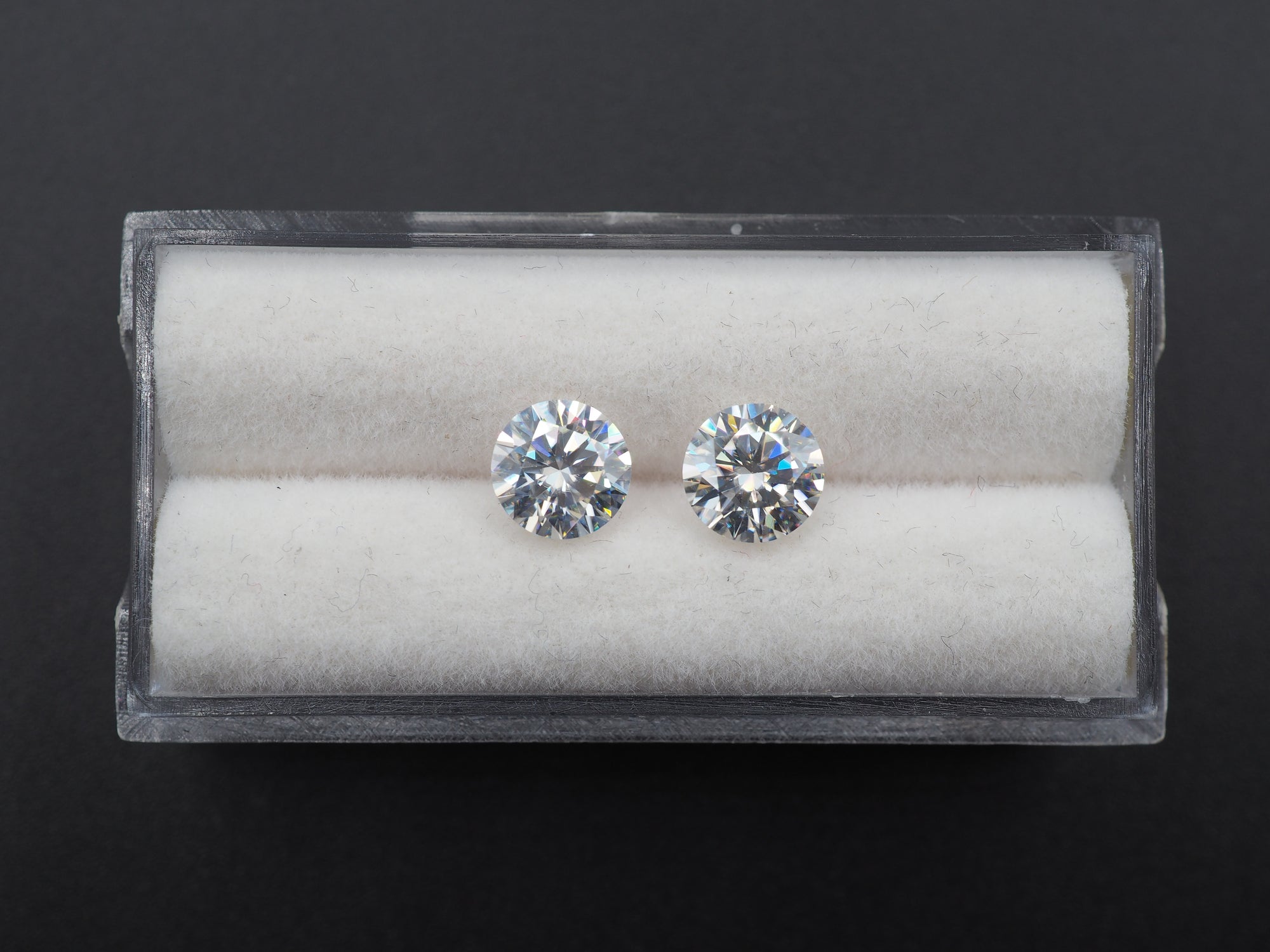 Moissanite Faceted 6.5 mm Matching Pair Approximately 1.80 Carat (GTG-MO-38)