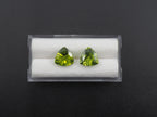 Peridot  Faceted Trillion Shape 10 mm Matching Pair Approximately 6.17 Carat