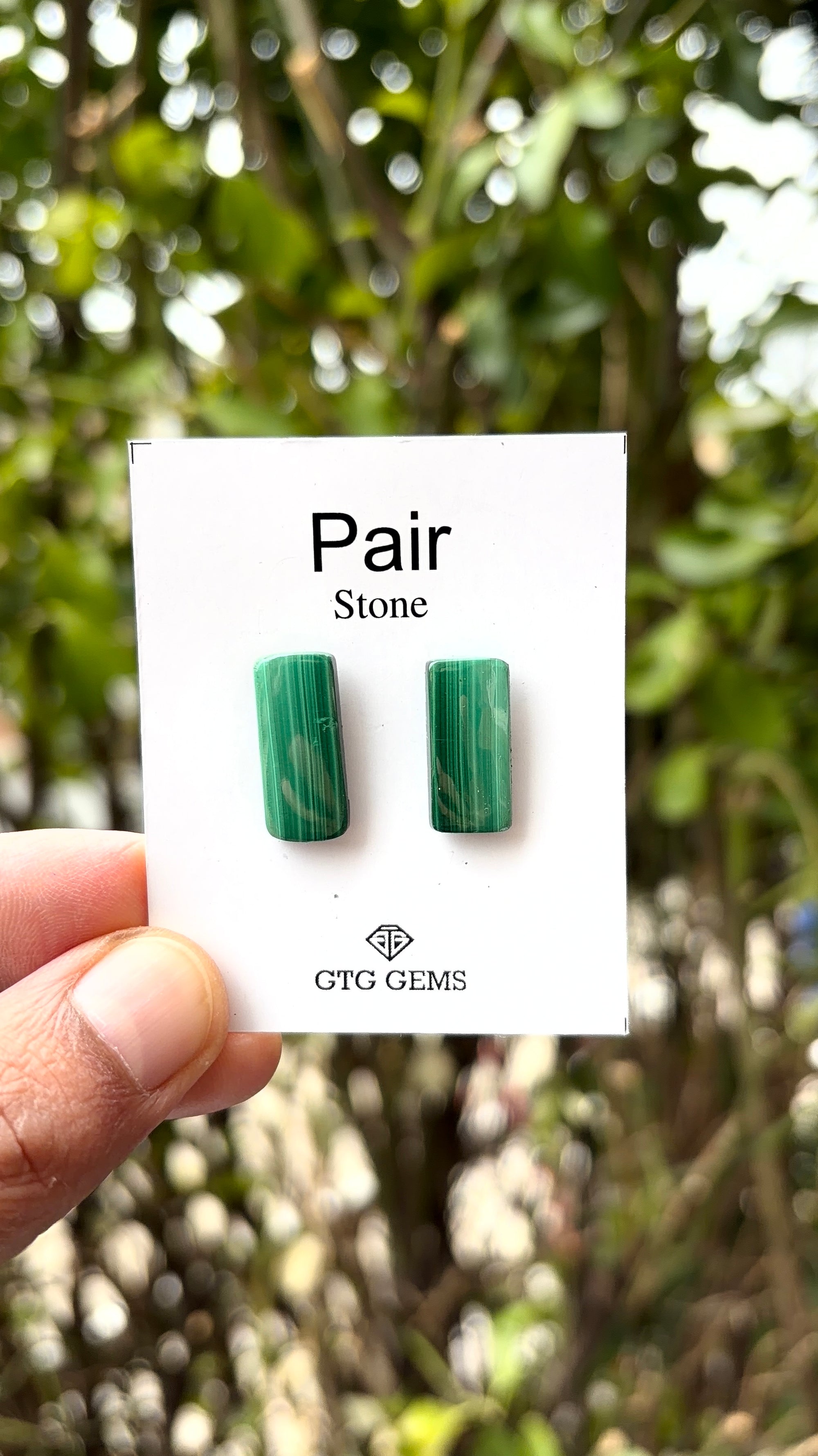 Malachite 20x9 mm Matching Pair Cabochon