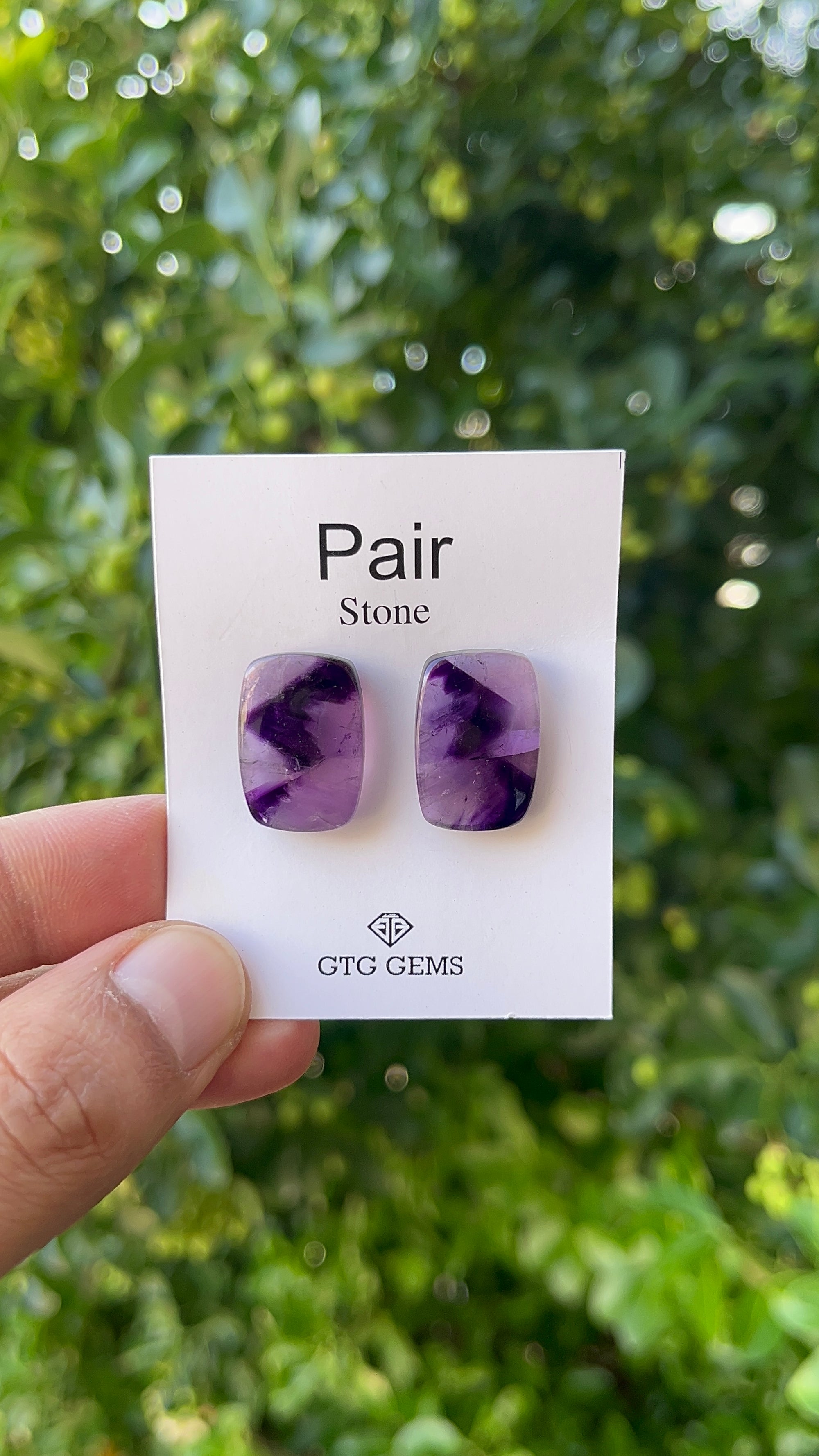 Star Amethyst Matching Pair Cabochon 20x14 mm, Approximately 27 Carat (GTG-AM-15)