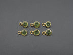 Peridot 18K Gold Filled Bezel 4mm, Single Connector, Peridot Charm