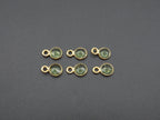 Peridot 18K Gold Filled Bezel 4mm, Single Connector, Peridot Charm