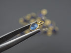 Blue Sapphire 18K Gold Filled Bezel 5 mm, Single Connector, Sapphire Charm, 1 Piece