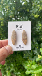 Picture Jasper 32x10mm Matching Pair Cabochon