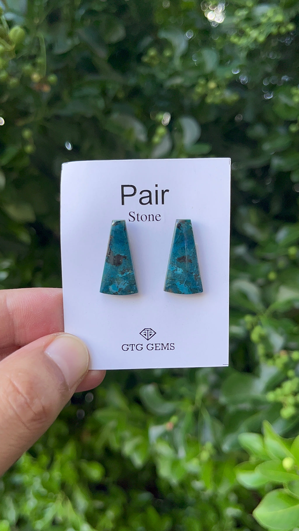 Natural  Azurite Matching Pair Cabochon, 23x12 mm, Approximately 18 carat (GTG-MAC-7)