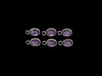 Amethyst Bezel  7x5 mm, Single Connector, Amethyst Bezel, Amethyst  Charm, 925 Sterling Silver(GTG-SBA-14)