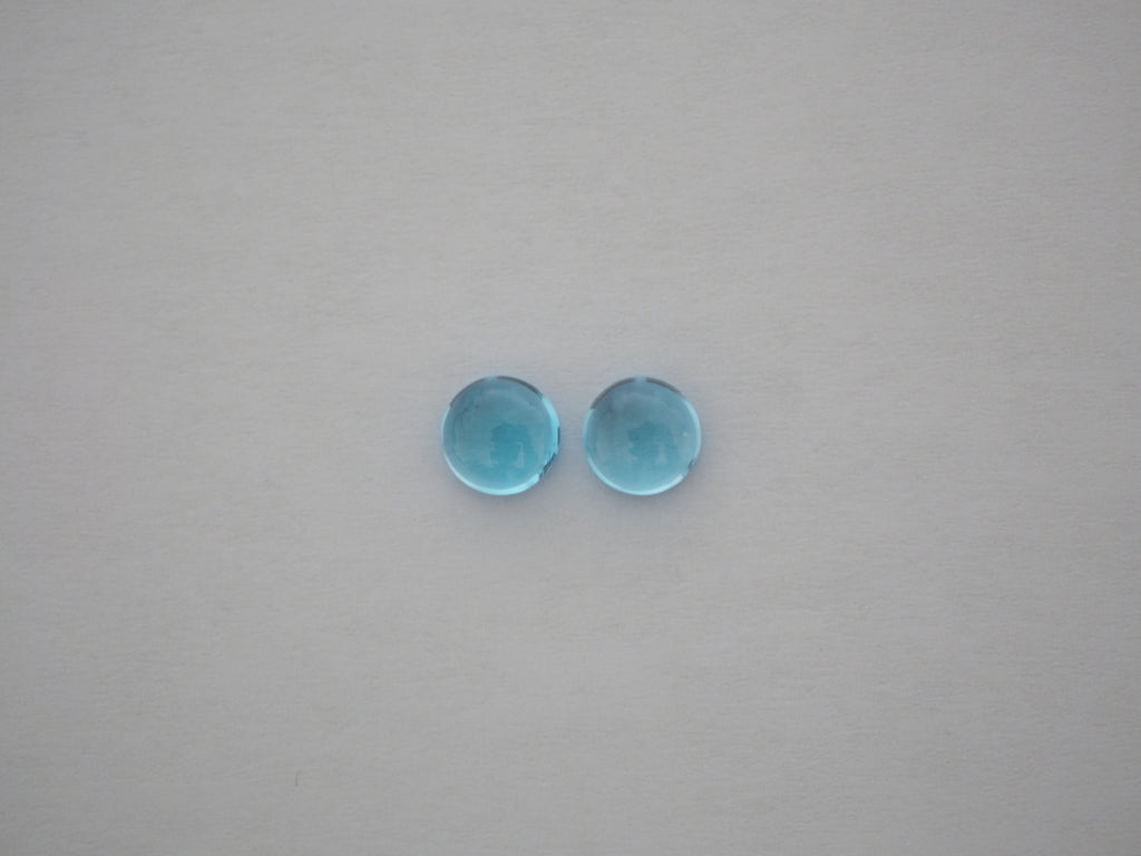 Swiss Blue Topaz Cabochon 7 mm