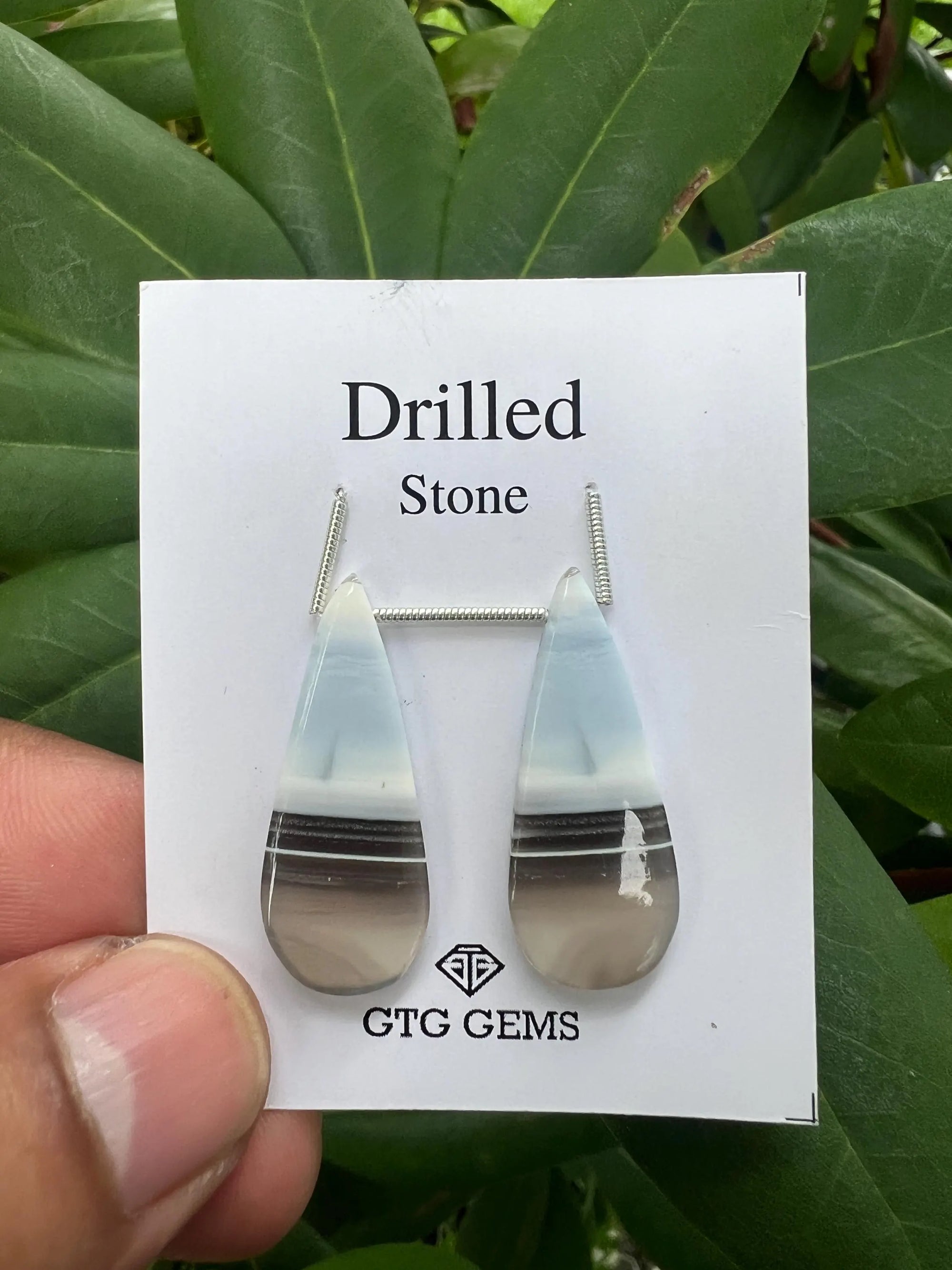 Drilled Blue Opal Cabochon, 31x12.5mm Approximately  20.0 Carat (GTG-DOP-13)