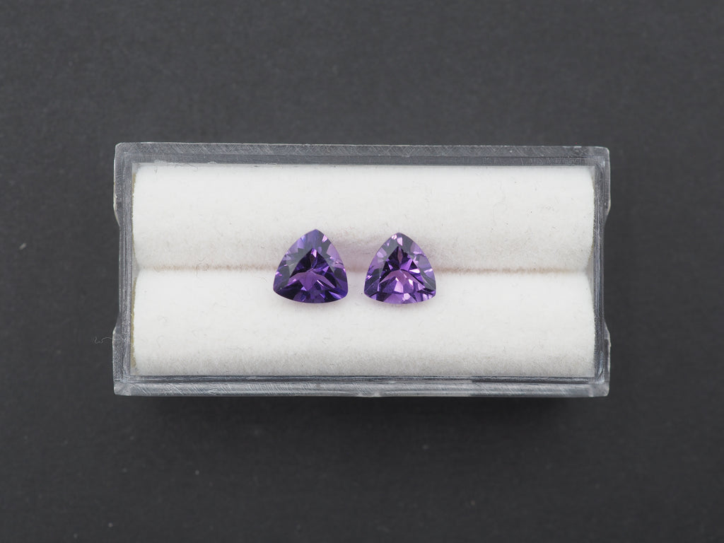Amethyst Faceted 7x7 mm Matching Pair Approximately 2 Carat (GTG-AM-70)
