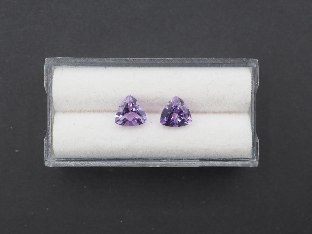 Amethyst Faceted 7x7 mm Matching Pair Approximately 2.10 Carat (GTG-AM-64)
