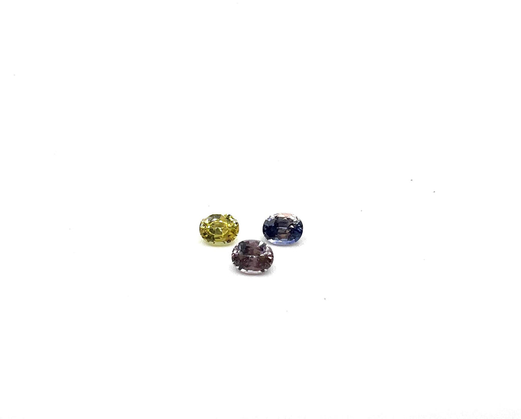 Natural unheated Fancy Sapphire  4.7 x3.6mm approximately 1 .10 carat, 3pcs  (GTG-FS-5)