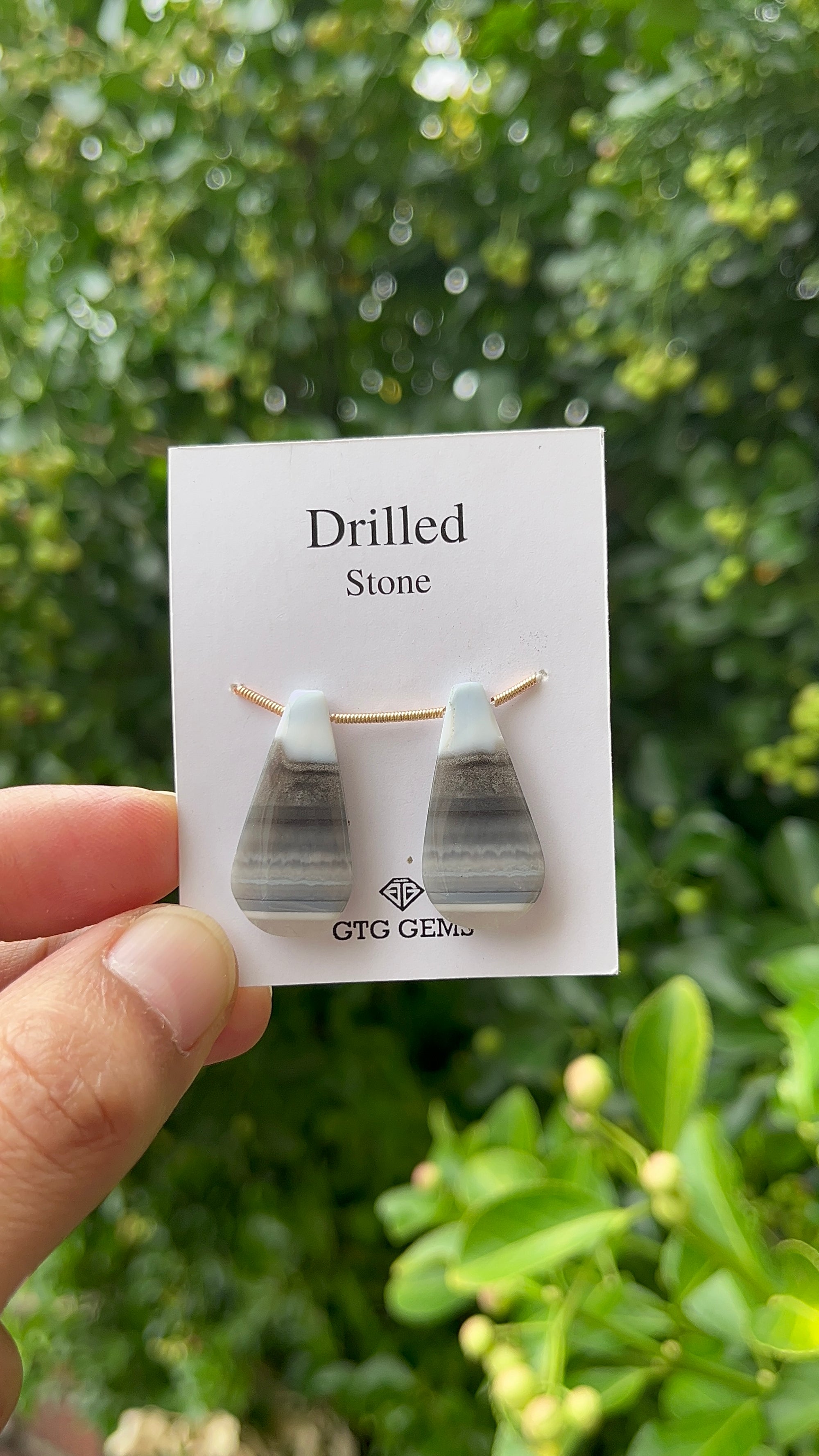 Drilled Blue Opal, 28x14mm Approximately 29 Carat (GTG-DOP-19)