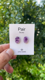 Star Amethyst Matching Pair Cabochon 14x9.5 mm, Approximately 7.50 Carat (GTG-AM-13)