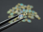 Opal 18K Gold Filled Bezel 6x4 mm, Single Connector, Opal Charm, 1 Piece