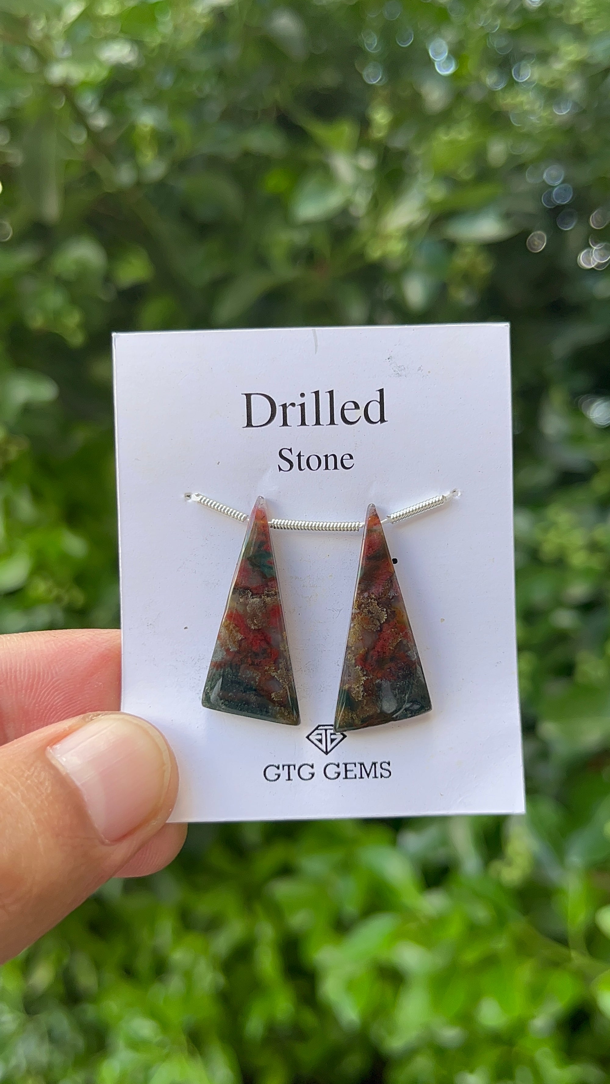 Drilled Blood stone jasper 29x12 mm Approximately 19.50 Carat (GTG-DBJ-8)