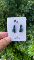 Natural  Azurite Matching Pair Cabochon, 21x9 mm, Approximately 17.5 carat (GTG-MAC-5)