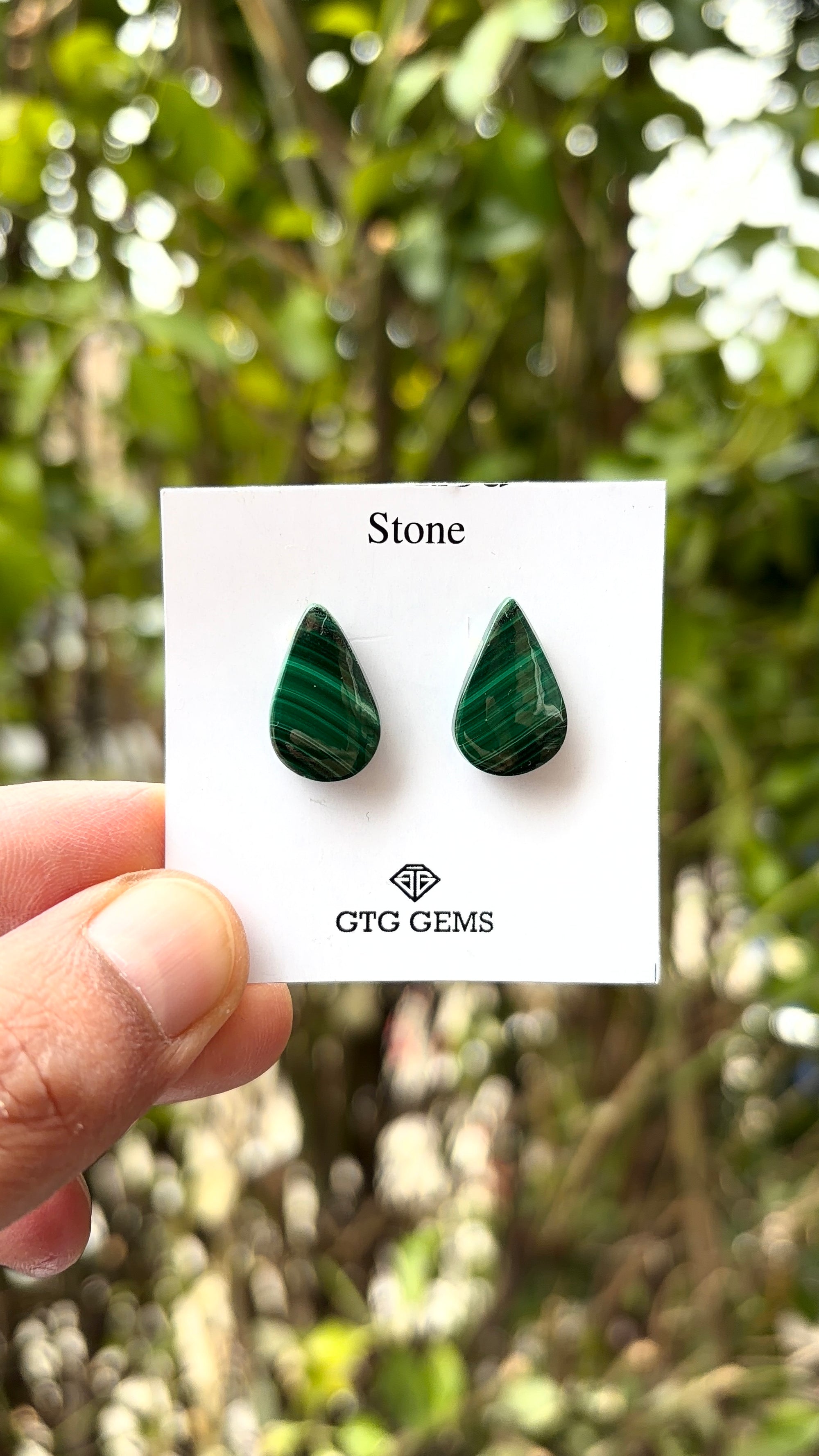 Malachite 18x11 mm Matching Pair Cabochon
