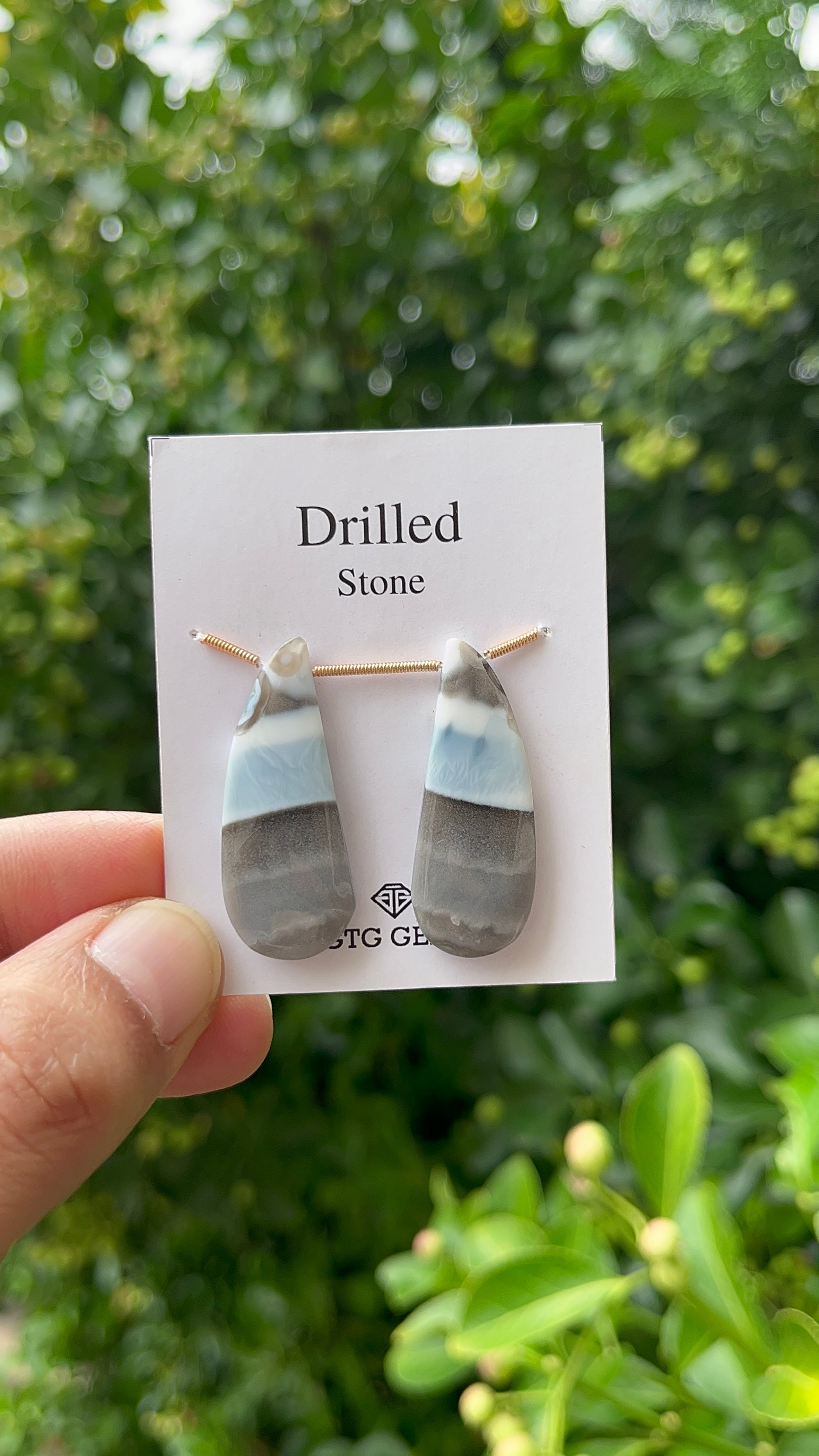 Drilled Blue Opal, 35x14mm Approximately 30 Carat (GTG-DOP-17)