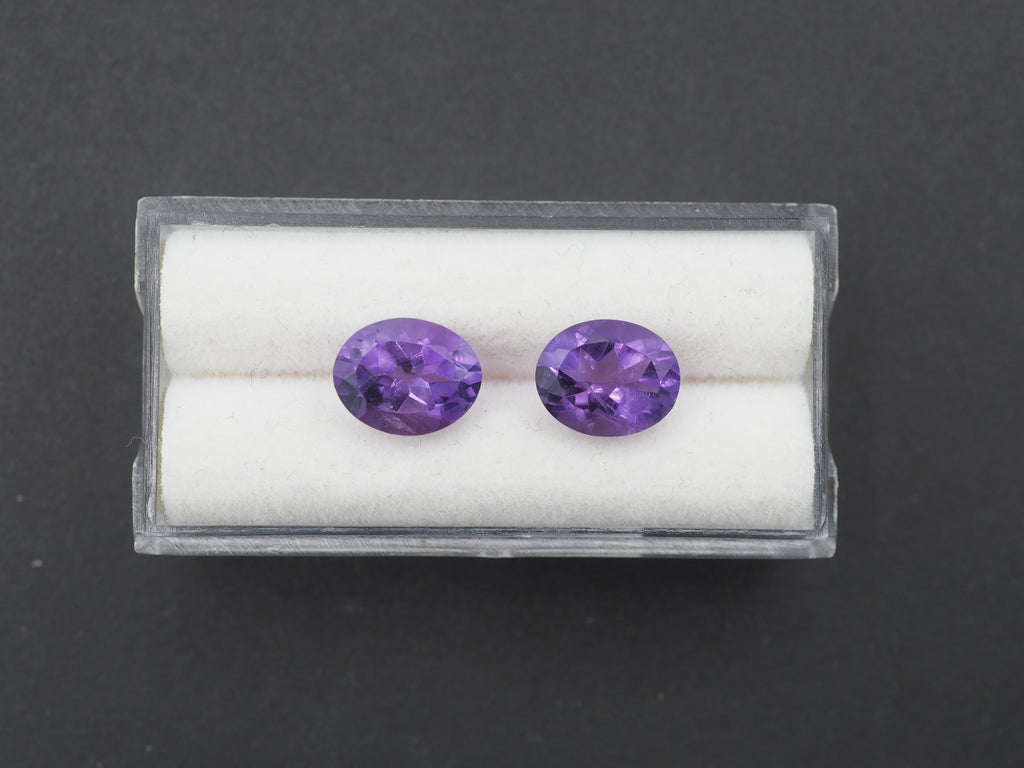 Amethyst Faceted 10x8 mm Matching Pair Approximately 4.70 Carat (GTG-AM-72)
