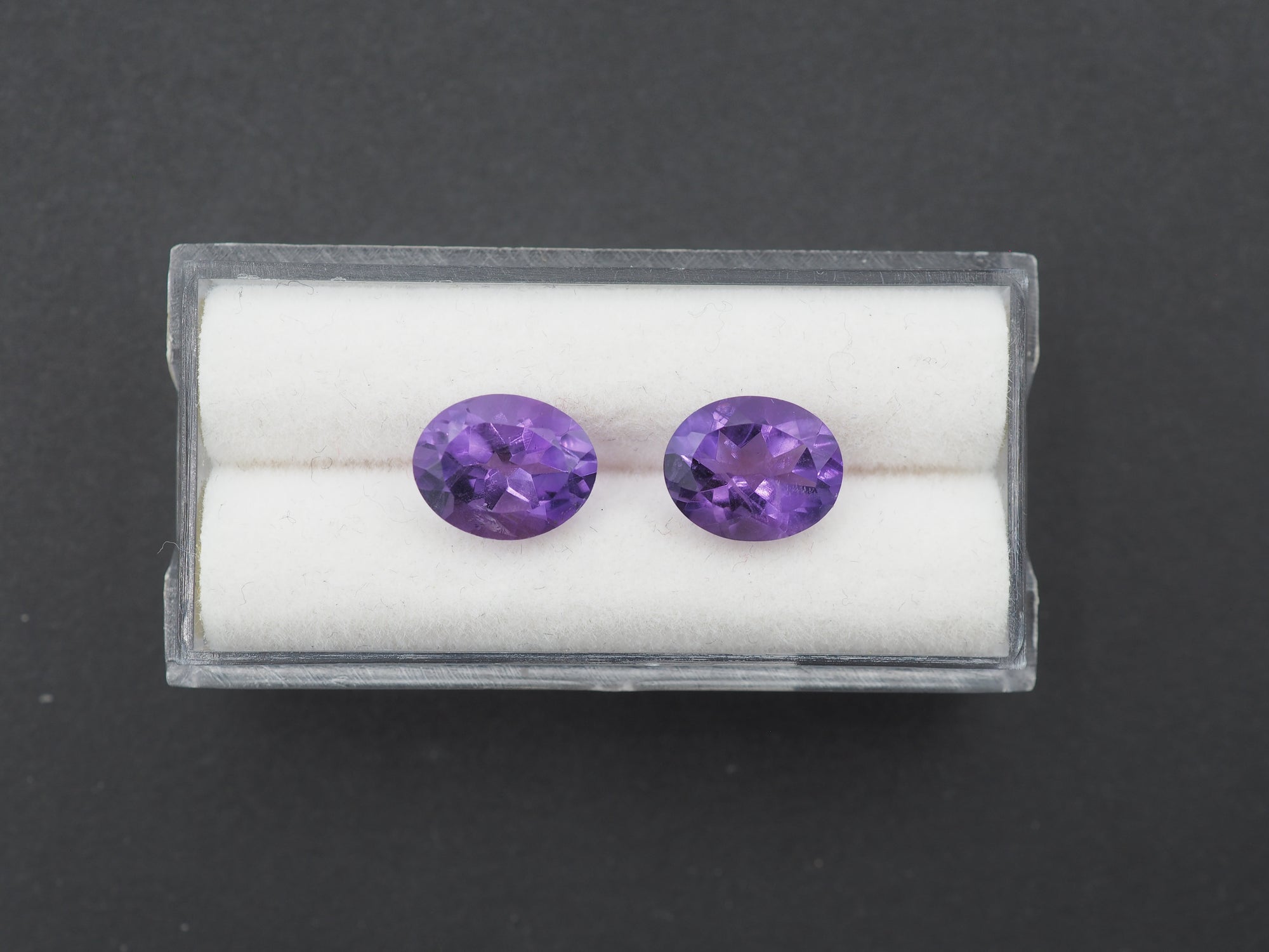 Amethyst Faceted 10x8 mm Matching Pair Approximately 4.70 Carat (GTG-AM-72)