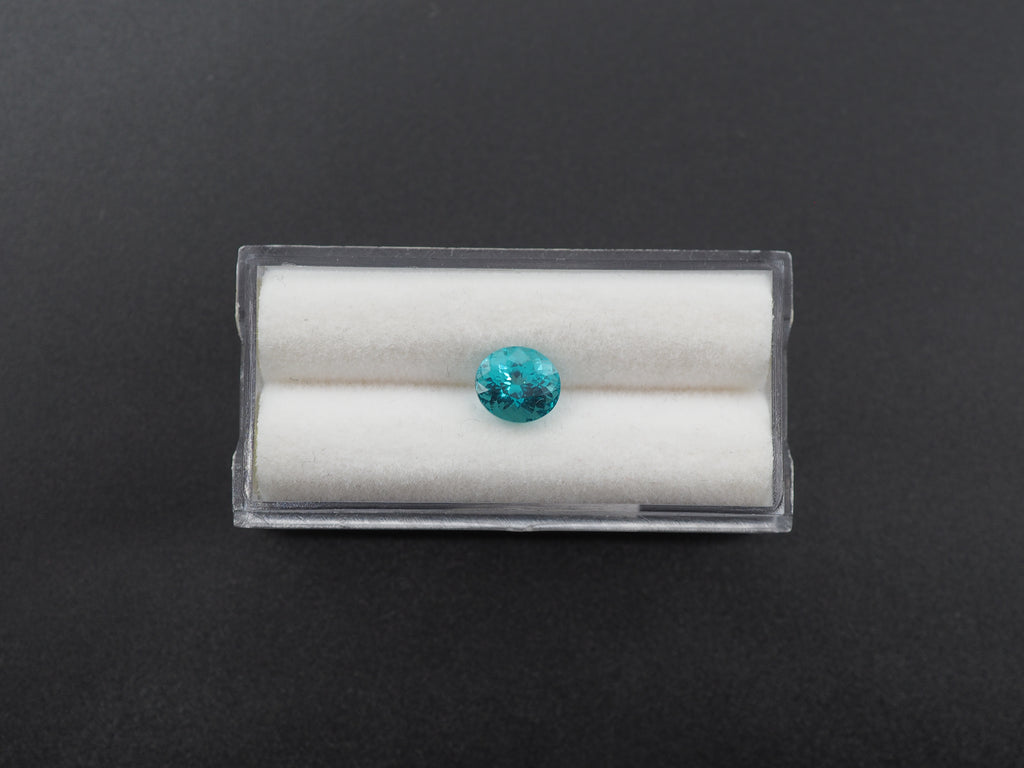 Faceted Blue Apatite Oval Shape 7.52 x 6.75 x 5.5mm Approximately 1.75 Carat