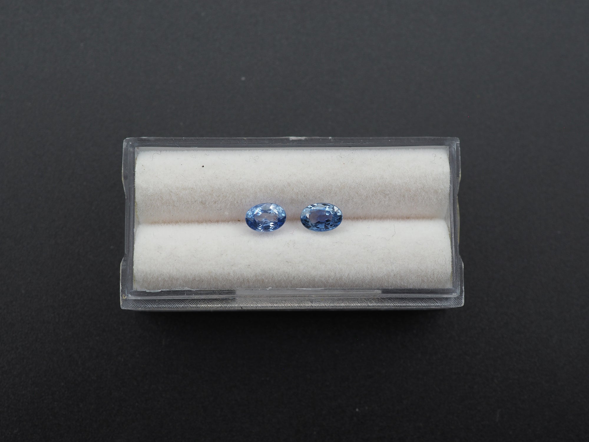 Blue Sapphire Faceted Oval Shape 6 x 4 x mm & 6 x 4 mm Matching Pair Approximately 1.45 Carat