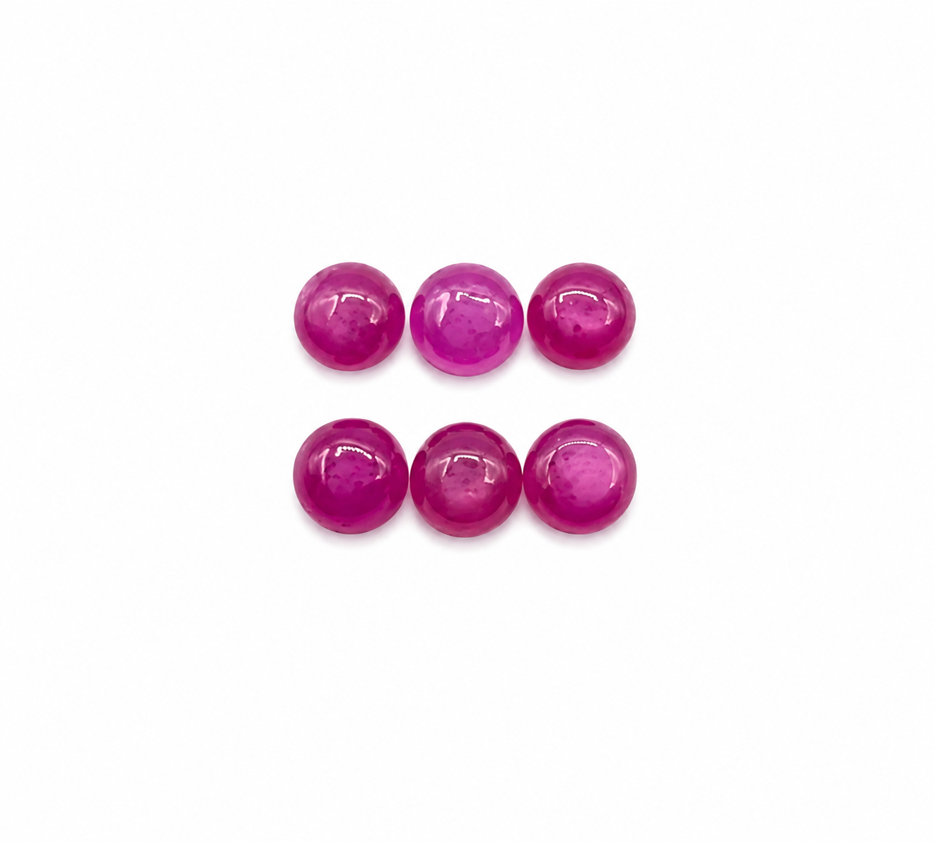 Ruby Cabs round 6 mm Approximately 7.50  Carat , 6 Pieces (GTG-R/C-16)