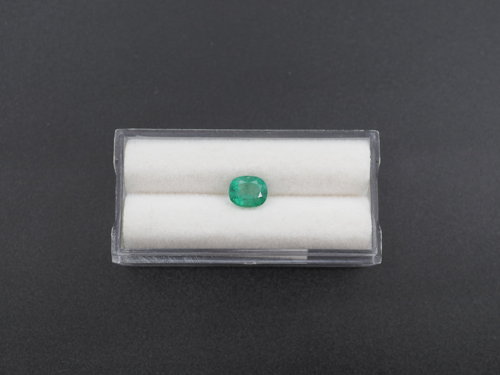 Zambian Faceted  Emerald Cushion Shape 7 x 6 x 4.4 mm Single Piece Approximately 1.19 Carat