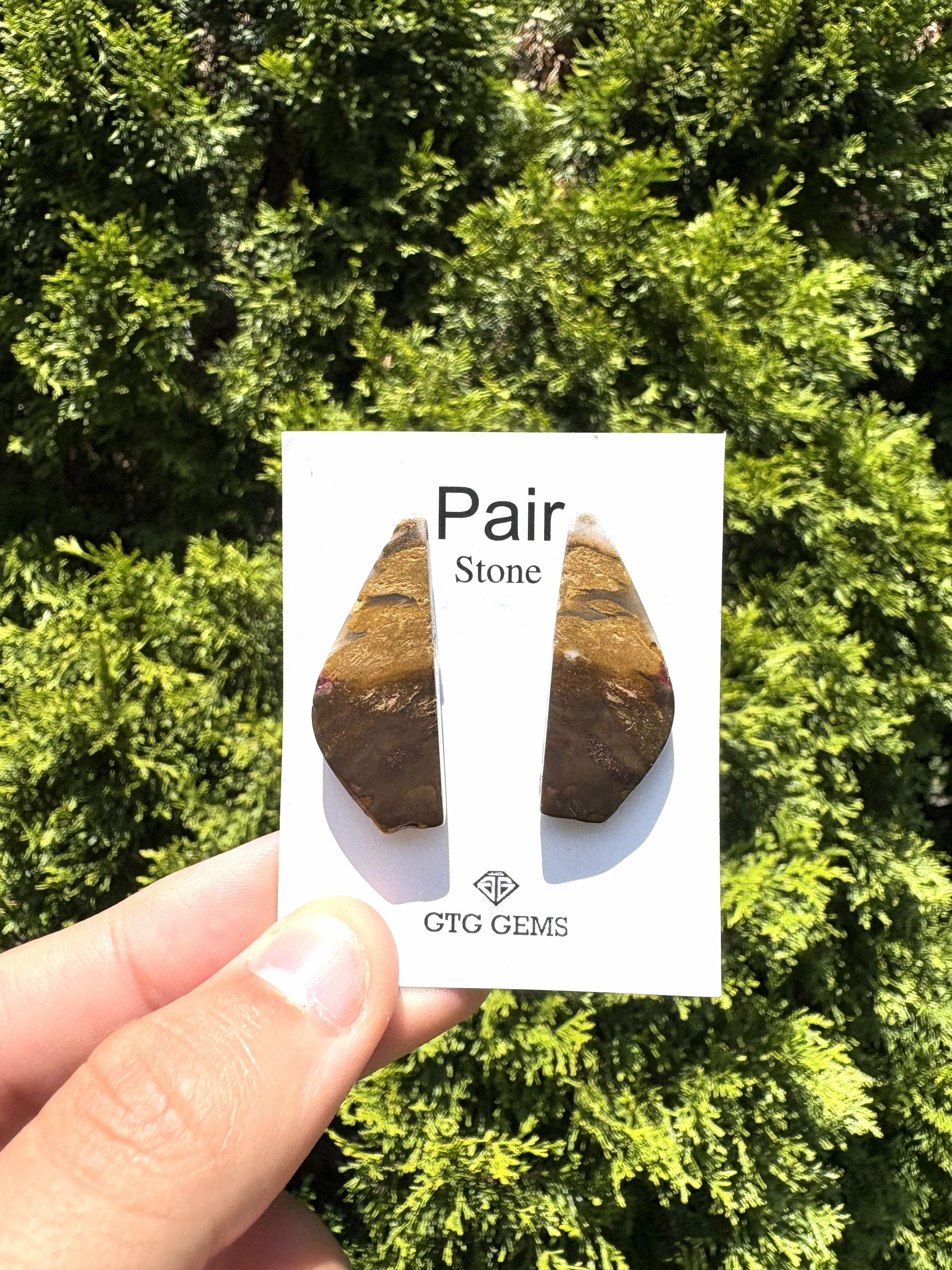 Wood Jasper Matching Pair 36x14 mm, Approximately 36 carat (GTG-MWJ-8)