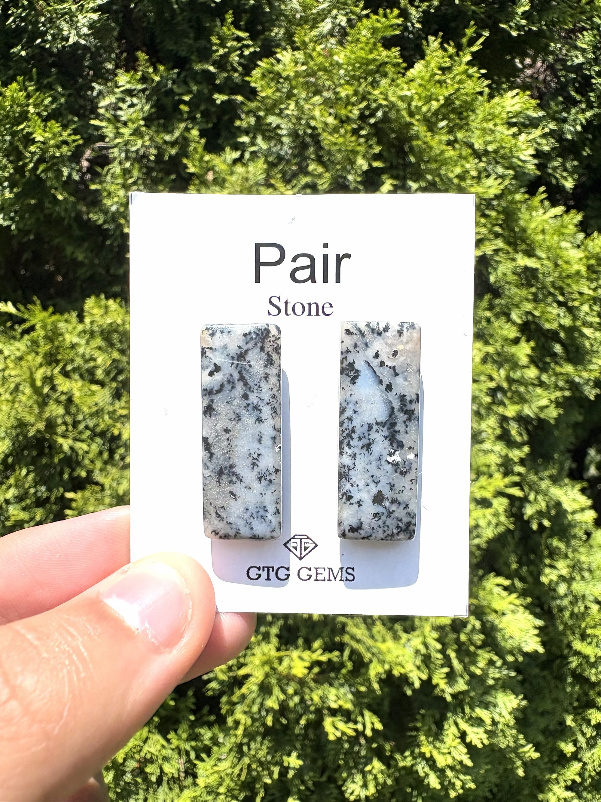 Honey Dendrite Opal Matching Pair 32x12 mm, Approximately 33 carat (GTG-MHDO-3)