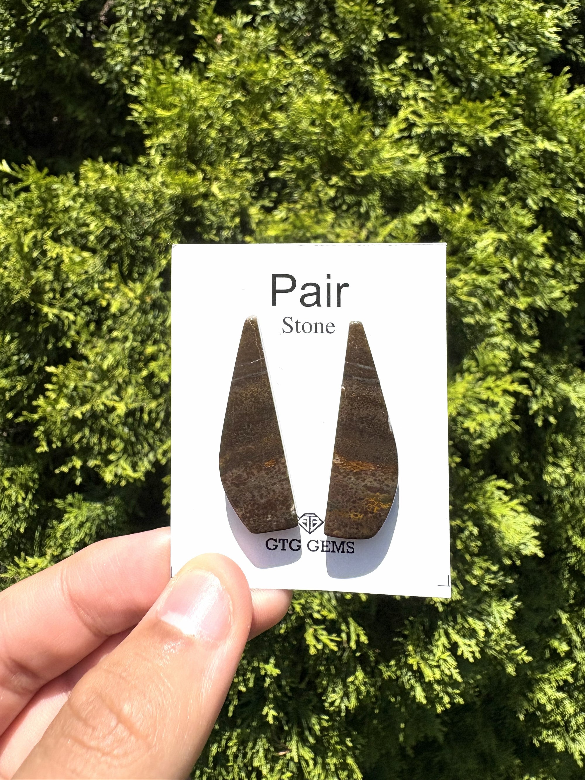 Wood Jasper Matching Pair 39x12 mm, Approximately 34.50 carat (GTG-MWJ-6)
