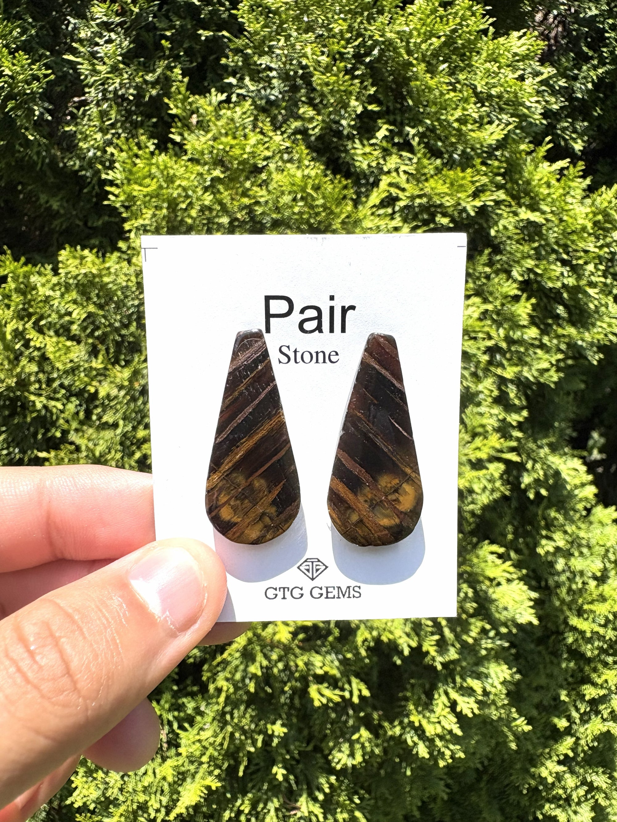 Wood Jasper Matching Pair 35x16 mm, Approximately 39 carat (GTG-MWJ-7)