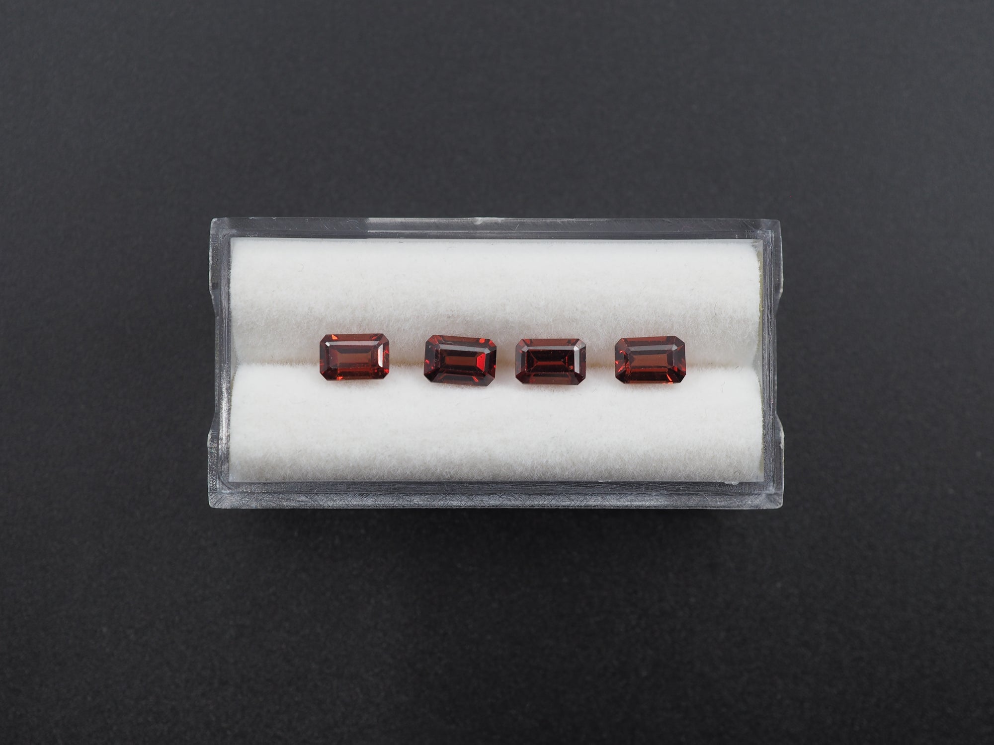 Rhodolite Faceted Garnet Rectangle Shape 6 x 4 mm Approximately 2.84 Carat, 4 Pieces