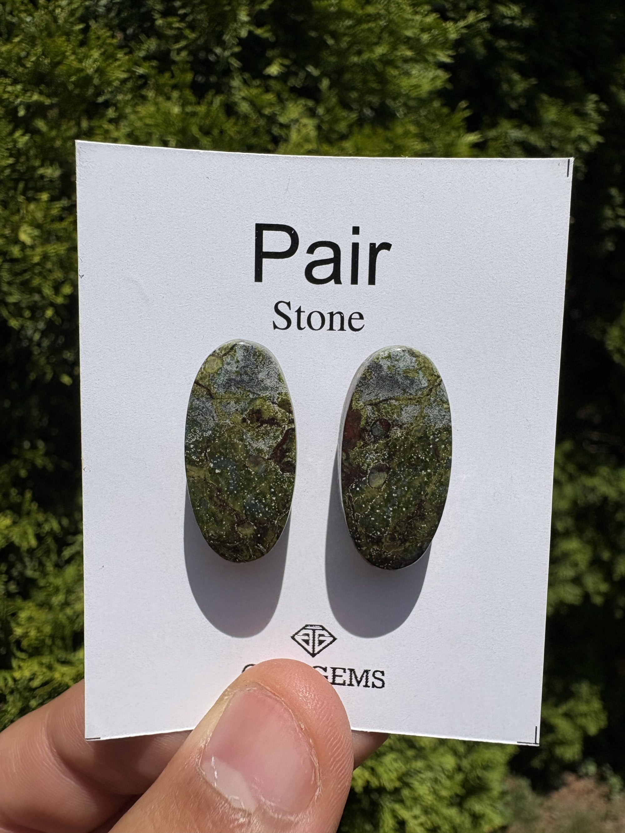 Natural Dragon Blood Jasper Oval Shape Matching Pair (GTG-DJ-4)