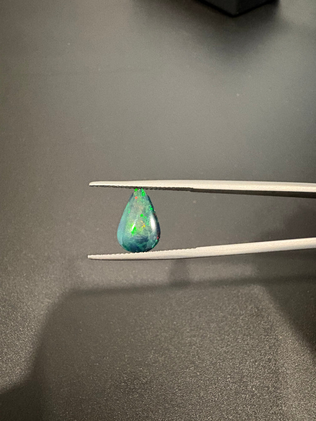 Black Opal teardrop shape 13x8mm approximately 2 carat (GTG-BOP-63)
